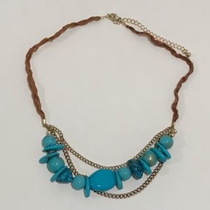 Statement Jewelry Faux Turquoise Necklace NWOT